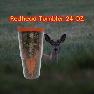 Tervis Tumble 24 Oz Red Head Orange & Green Camo With Orange Lid Hot or Cold